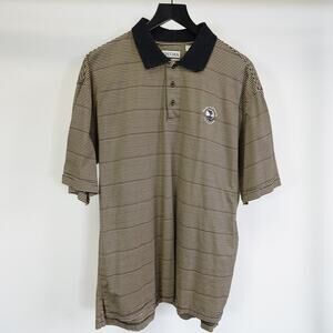 Vintage Pebble Beach Golf Links Striped Polo Shirt Men's L Stitched Pima Cotton